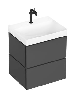 Hansgrohe Waschtischunterschrank Xilesa E mit 2SK PushOpen WB SGma, 580 x 470 mm, Farbe schiefergrau Bild 2