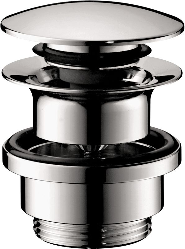 Hansgrohe Ablaufventil push-open, mit Überlaufloch, verchromt, DN 32, Farbe chrom Bild 1