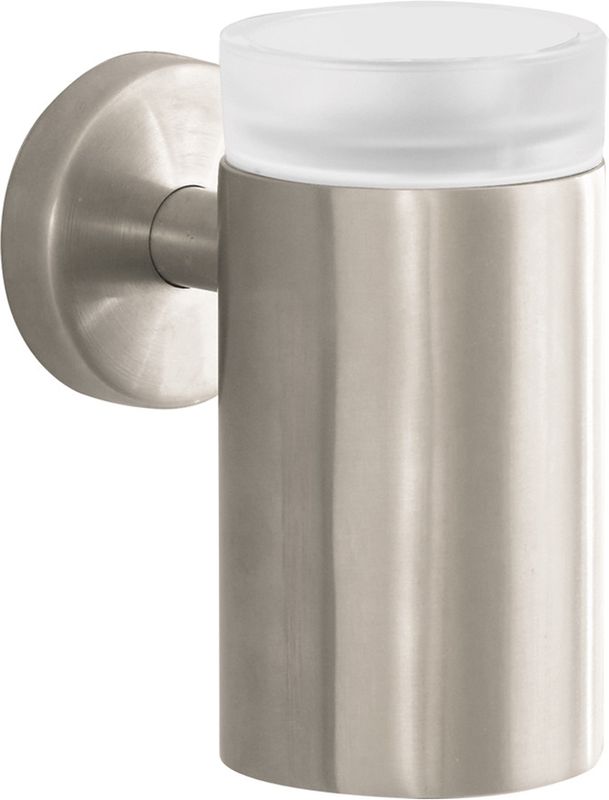 Hansgrohe Zahnglas Logis brushed, mit Halter, 130 x 66 x 101 mm, Farbe nickel Bild 1