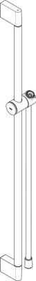 Hansgrohe Brausestange Unica / Pulsify 900 mm, mit Push Schieber und Brauseschlauch MSW, 959 mm, Farbe schwarz Bild 10