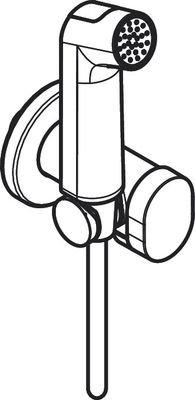 Hansgrohe Handbrause Bidette S, für Kaltwasser, mit Schlauch 1250 mm und Porter, Farbe chrom Bild 6