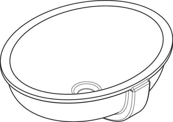 Hansgrohe Unterbauwaschtisch Xuniva D 450 x 350 mm ohne Hahnl.mit Überlauf SMC weiss, 175 x 350 mm, Farbe weiß Bild 3