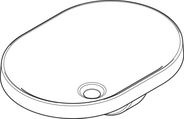 Hansgrohe Einbauwaschtisch Xuniva U 550 x 400 mm ohne Hahnloch mit Überlauf weiss, 175 x 400 mm, Farbe weiß Bild 3