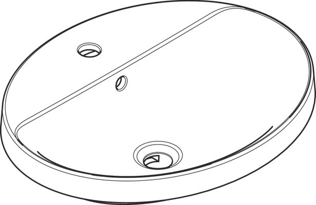 Hansgrohe Einbauwaschtisch Xuniva D 550 x 450 mm mit Hahnloch u.Überlauf SMC weiss, 175 x 450 mm, Farbe weiß Bild 3