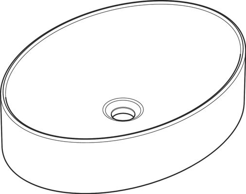 Hansgrohe Aufsatzwaschtisch Xuniva D 550 x 400 mm ohne Hahnloch u.Überlauf SMC weiss, 130 x 450 mm, Farbe weiß Bild 5