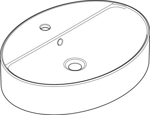 Hansgrohe Aufsatzwaschtisch Xuniva D 600 x 450 mm mit Hahnloch u.Überlauf SMC weiss, 145 x 450 mm, Farbe weiß Bild 4