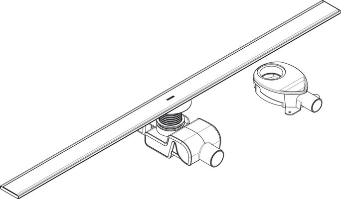Hansgrohe Komplettset RainDrain Allround 1200 mm für Stand./flache Installation BST, 105 x 1200 x 69 mm Bild 13