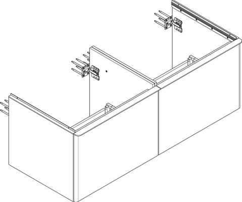 Hansgrohe Waschtischunterschrank Xelu Q DGM 1360 x 540 mm mit 2SK für Kons.mit AWT ge MSW, 495 x 1360 x 570 mm, Farbe diamantgrau Bild 5