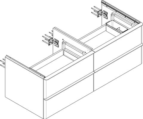 Hansgrohe Waschtischunterschrank Xelu Q ECHN 1360 x 540 mm m.4SK für Kons.mit AWT MW, 495 x 1360 x 570 mm, Farbe weiß Bild 21