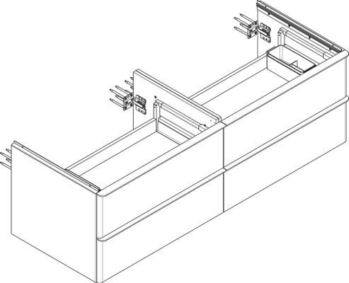 Hansgrohe Waschtischunterschrank Xelu Q NBD 1560 x 540 mm mit 4SK für Kons.mit AWT MSW, 495 x 1560 x 570 mm, Farbe nussbaum dunkel Bild 4