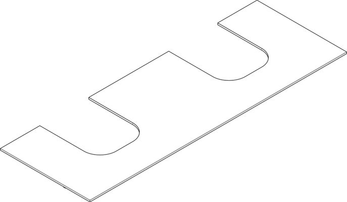 Hansgrohe Konsole Xevolos E 1570 / 550 mm mit 2 Ausschnit.für WTge 600 / 480 mm SGma, 1570 x 550 mm Bild 4