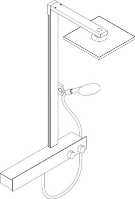 Hansgrohe Showerpipe Raindance E 300 1jet mit ShowerTablet 600, HB+KB, 1468 x 633 x 555 x 555 mm, Farbe chrom Bild 9
