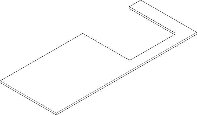 Hansgrohe Konsole Xilesa E mit Ausschnitt rechts Aufsatzwasch.ge ECHK, 1375 x 550 mm, Farbe eiche kaschmir Bild 3