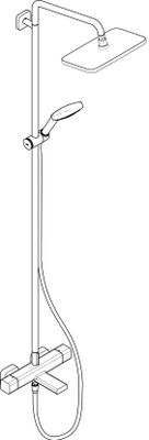 Hansgrohe Showerpipe Croma E 280 1jet, mit Wannenthermostat, 1660 x 306 x 487 mm, Farbe chrom Bild 13