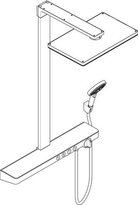 Hansgrohe Showerpipe Rainmaker Select E 460 3jet weiss / chrom, 1565 x 785 x 580 mm, Farbe weiß, chrom Bild 6