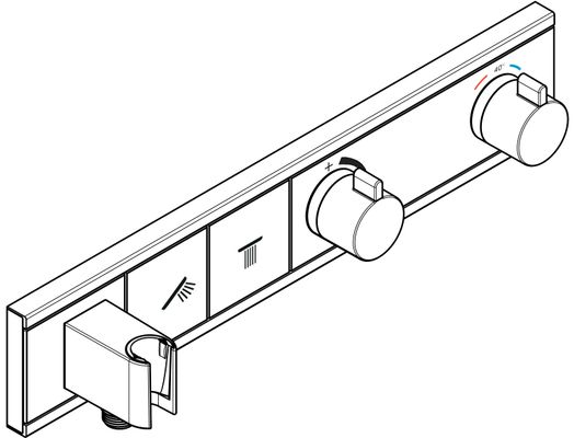 Hansgrohe UP-Thermostat Fertigset, für 2 Verbraucher, 90 x 456 x 84 mm, Farbe chrom Bild 7