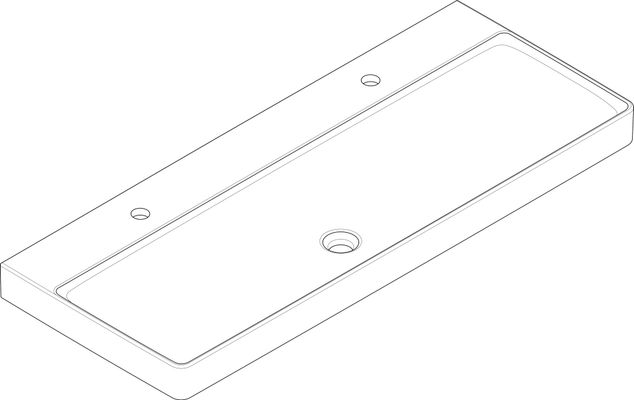 Hansgrohe Waschtisch Xelu Q mit 2 Hahnlöcher ohne Überlauf, 1200 x 480 mm, Farbe weiß Bild 3