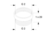 Grundfos Verbindungsstück Ausgleichsatz A 9, G 2" x G 2", RG, 1 x 20 mm Bild 3