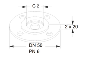 Grundfos Verbindungsstück Ausgleichsstücksatz A 20, G 2" x, 2 x 20 mm, Material Messing Bild 3