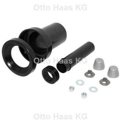 Otto Haas Anschlussgarnitur, für WC D= 90 mm mit 2 chromfarbenDeckkappen und Innenverbindung, 180 mm, Farbe nDeckkappen u Bild 2