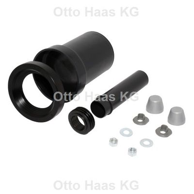 Otto Haas Anschlussgarnitur, für WC Durchmesser 110 mm mit 2 chromfarbenDeckkappen und Innenverbindung, 180 mm, Farbe nDeckkappen u Bild 2