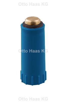 Otto Haas Baustopfen, mit Messing-Gewinde 3/4", mit Dichtung, Farbe blau Bild 2