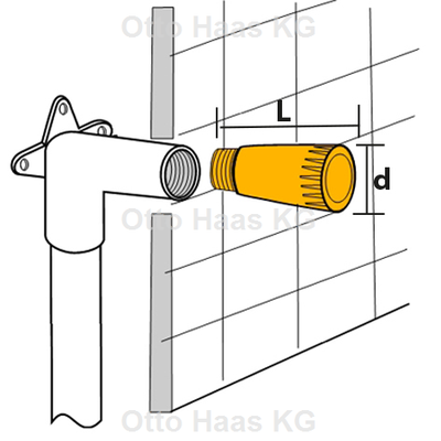Otto Haas Baustopfen, mit Messing-Gewinde 3/4", mit Dichtung, Farbe rot Bild 3