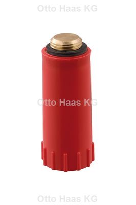Otto Haas Baustopfen, mit Messing-Gewinde 3/4", mit Dichtung, Farbe rot Bild 2