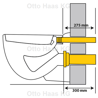 Otto Haas Anschlussgarnitur für WC Durchmesser 90 mm, Länge: mit 2 chromfarbenDeckkappen und Innenverbindung, 300 mm, Farbe nDeckkappen u Bild 3