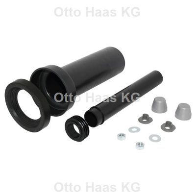 Otto Haas Anschlussgarnitur für WC Durchmesser 90 mm, Länge: mit 2 chromfarbenDeckkappen und Innenverbindung, 300 mm, Farbe nDeckkappen u Bild 2
