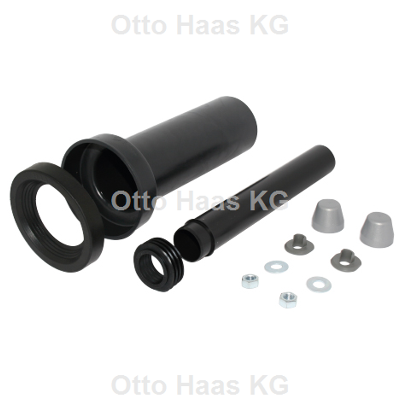 Otto Haas Anschlussgarnitur WC Durchmesser 110 mm, Länge: mit 2 chrom und Innenverb, 300 mm, Farbe n Deckkappen Bild 1