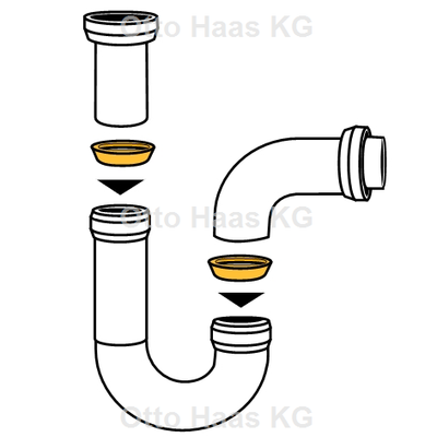 Otto Haas Keildichtung für Siphon-Tauchrohre 1 1/4", Kunststoff-, 38 x 32 x 7 mm, Farbe schwarz Bild 3