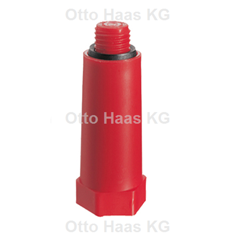 Otto Haas Baustopfen aus Kunststoff 1/2", mit Dichtung, Farbe rot Bild 1