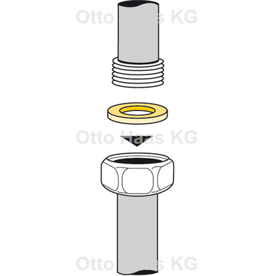 Otto Haas Gummi-Siphon-Dichtung 32 mm 1 1/4", mit Einlage, Farbe schwarz Bild 3