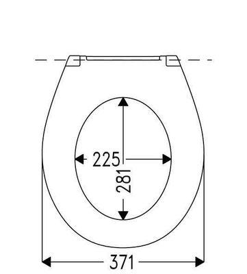 Hamberger MED WC-Sitz ohne Deckel, durchgehende Scharnierwelle, Befestigung von unten, 435 x 371 mm, Farbe weiß Bild 3