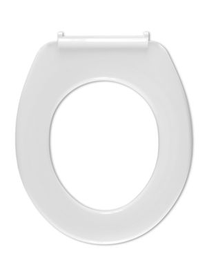 Hamberger WC-Sitz, ohne Deckel, Edelstahl-Scharniere, Befestigung von unten, 433 x 372 mm, Farbe weiß Bild 5