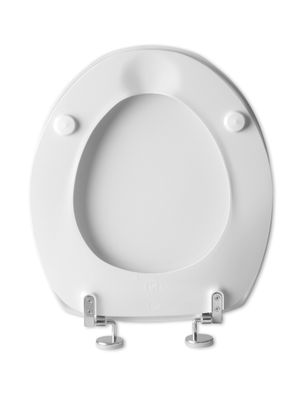 Hamberger WC-Sitz mit Deckel, Edelstahl-Scharnierwelle, Befestigung von unten, Antibac, 431 x 383 mm, Farbe weiß Bild 2
