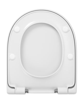 Hamberger WC-Sitz mit SoftClose u.TakeOff, Wrapover, Edelstahl-Scharnier, Befestigung von oben, 361 mm, Farbe weiß Bild 2