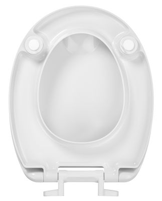 Hamberger WC-Sitz, SoftClose, Sitzhöhe 5 cm, Griff, Edelstahl-Scharnier, Befestigung von unten, 460 x 378 mm, Farbe weiß Bild 2