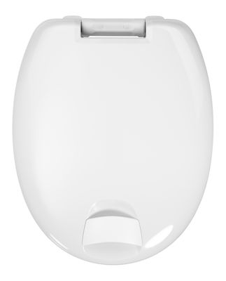 Hamberger WC-Sitz, SoftClose, Sitzhöhe 5 cm, Griff, Edelstahl-Scharnier, Befestigung von unten, 460 x 378 mm, Farbe weiß Bild 5