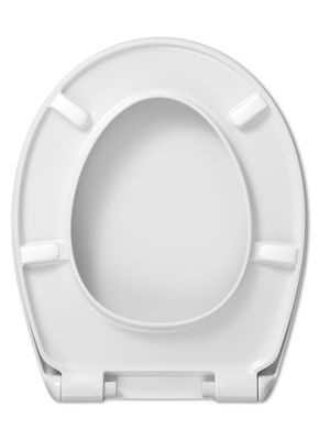 Hamberger WC-Sitz Pallas, Edelstahl-Scharniere, Absenkautomatik, Bef. v.u, abnehmbar, 436 x 362 mm, Farbe weiß Bild 2