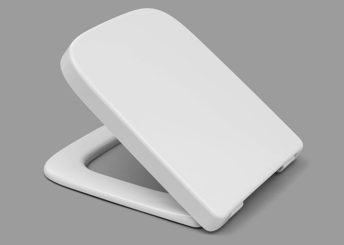 Hamberger WC-Sitz, Softclose u.TakeOff, WrapOver, Edelstahl-Scharnier, Befestigung von oben, 423 x 361 mm, Farbe weiß Bild 1