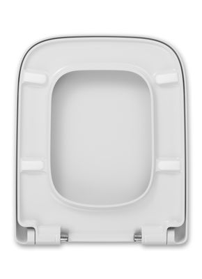 Hamberger WC-Sitz, Softclose u.TakeOff, WrapOver, Edelstahl-Scharnier, Befestigung von oben, 423 x 361 mm, Farbe weiß Bild 2
