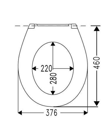 Hamberger WC-Sitz, SoftClose, Sitzhöhe 5 cm, Griff, Edelstahl-Scharnier, Befestigung von unten, 460 x 378 mm, Farbe weiß Bild 6