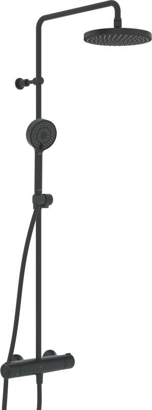 Hansa HA Regenbrause-Duscharm. HANSAMICRA 4435 3-strahlig Ausld. 445-470 Matt, Farbe schwarz Bild 1