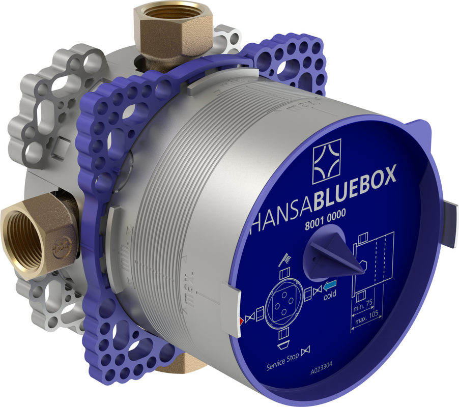 Hansa Unterputz-Grundeinheit Hansabluebox, mit Vorabsperrung, mit 3/4" Anschlüssen Bild 1