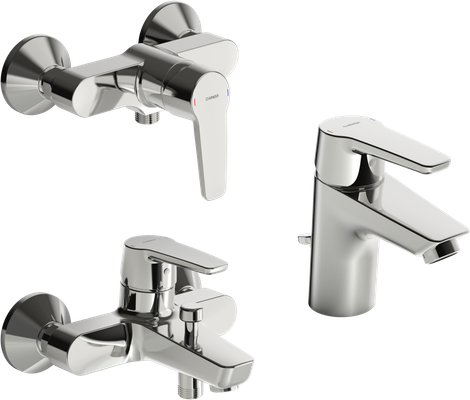 Hansa HA Badezimmer Armaturen Paket HANSAPOLO 4651 chr, DN 15, Farbe chrom Bild 2