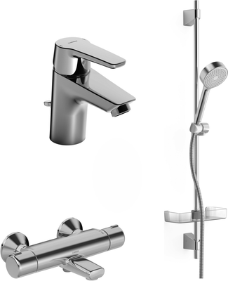Hansa HA Badezimmer Armaturen Paket HANSAPOLO 4652 chr, DN 15, Farbe chrom Bild 2