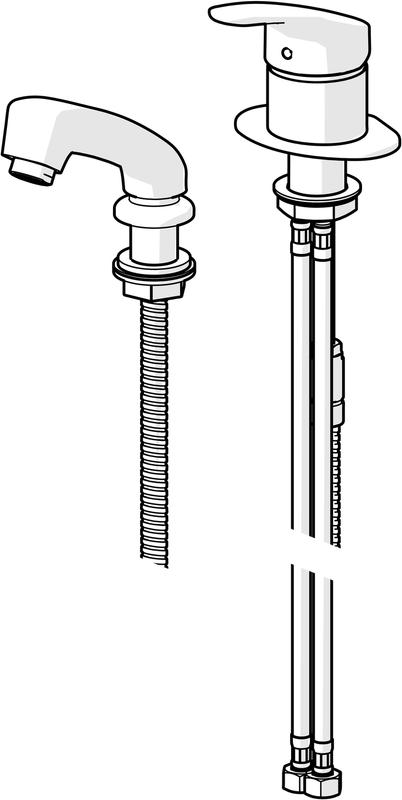Hansa HA Einhand-Einlochbatterie für Friseur-WT HANSAMIX 0126 Ros. rund chr, DN 15, Farbe chrom Bild 1