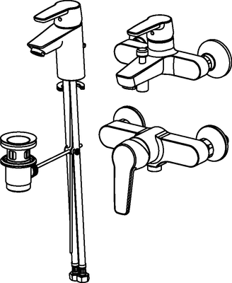 Hansa HA Badezimmer Armaturen Paket HANSAPOLO 4651 chr, DN 15, Farbe chrom Bild 4